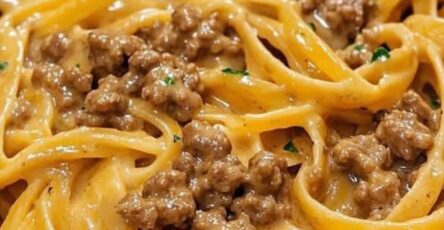 One-Pot Creamy Beef and Garlic Butter Pasta