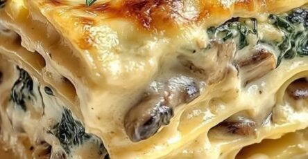 Creamy Spinach & Mushroom Lasagna