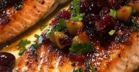 Baked Salmon with Cranberry Salsa