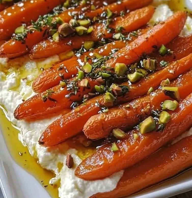 Roasted Carrots with Whipped Ricotta and Hot Honey