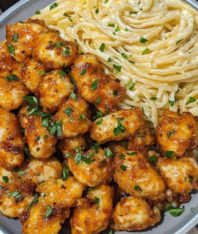 Garlic Butter Chicken with Lemon Parmesan Pasta