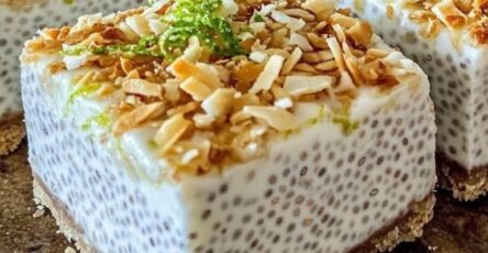 Refreshing No Bake Chia Pudding Bars with Zesty Coconut Lime Flavor