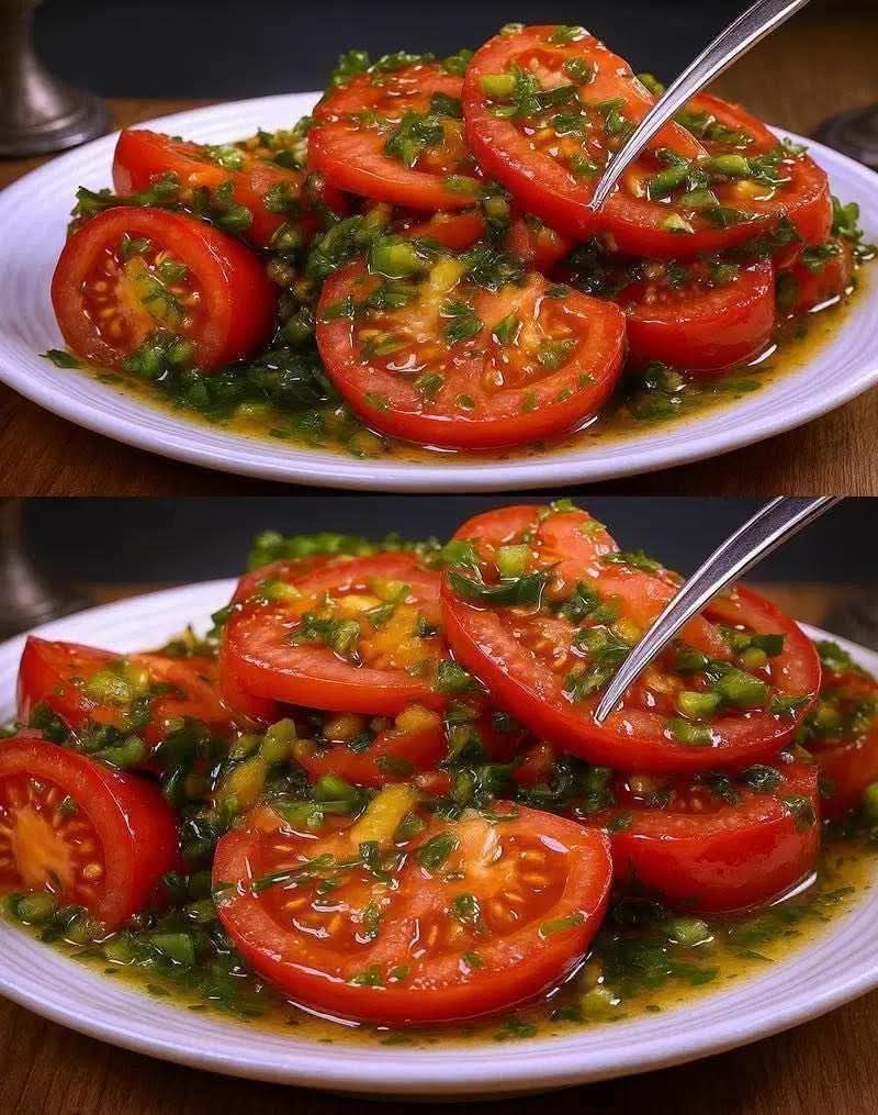 Marinated Herb and Garlic Tomato Salad