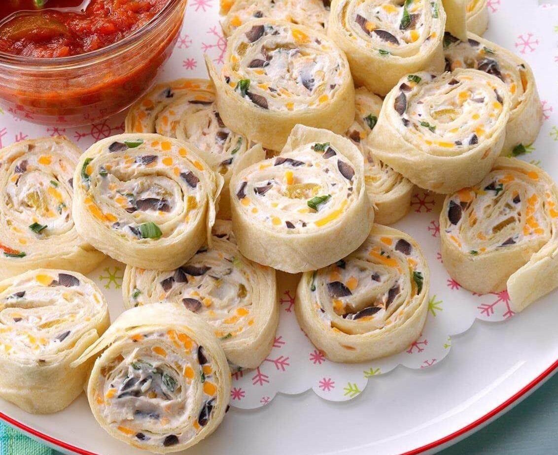 Olive and Green Chile Tortilla Pinwheels