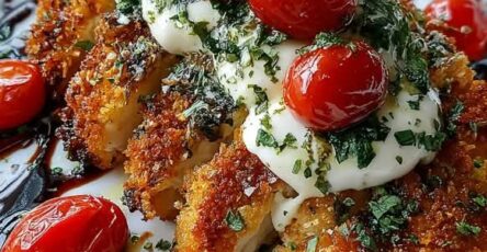 Crispy Chicken Cutlet with Burrata