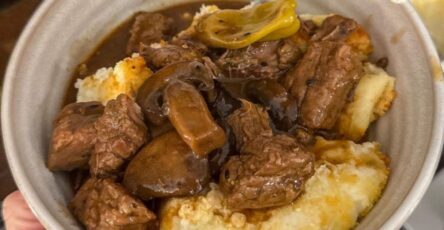 Mississippi Pot Roast with Mushrooms & Creamy Mashed Potatoes