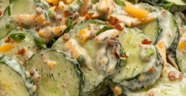 Cucumber Bacon & Cheddar Salad