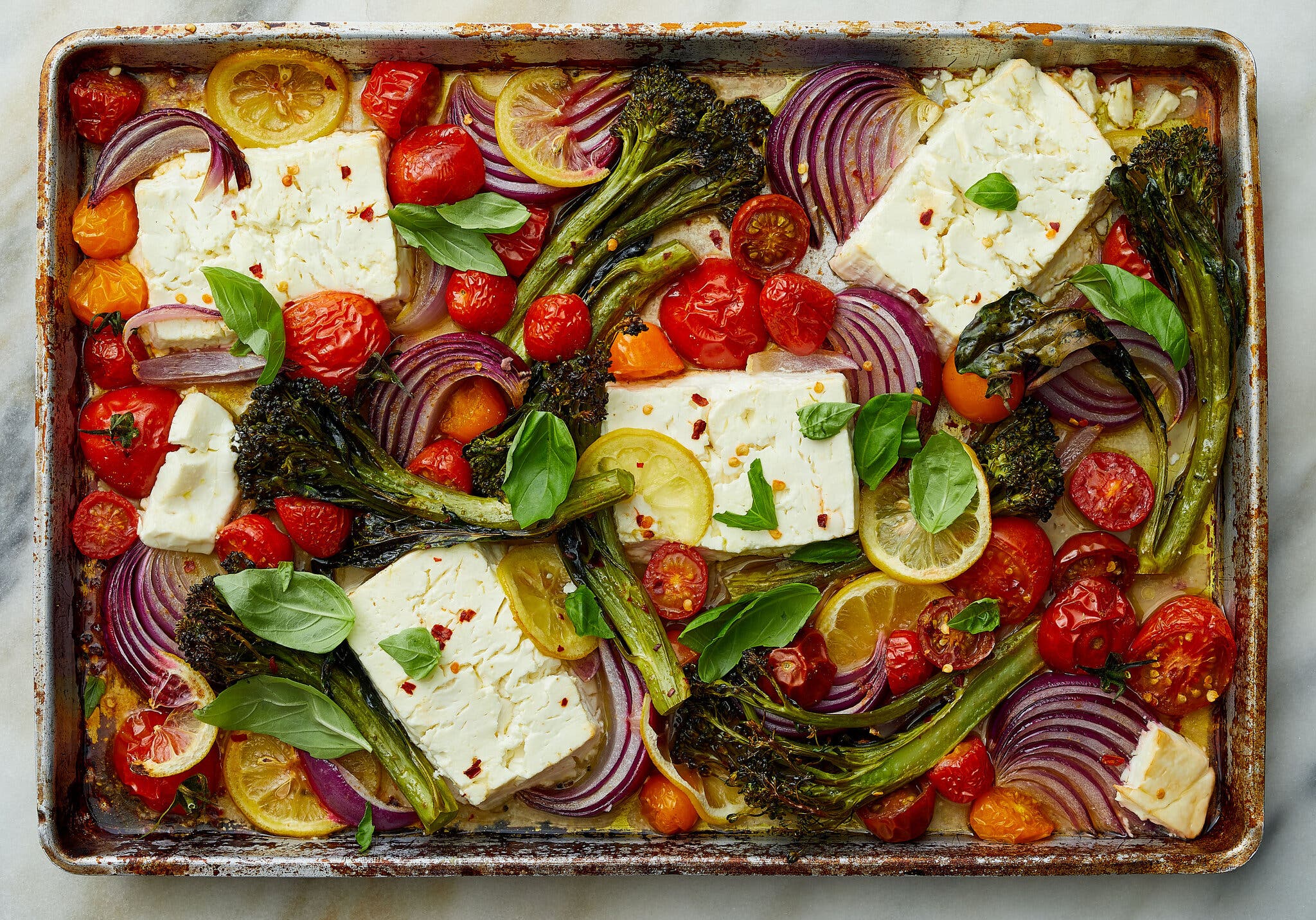 Baked Feta and Vegetable Sheet Pan Dinner