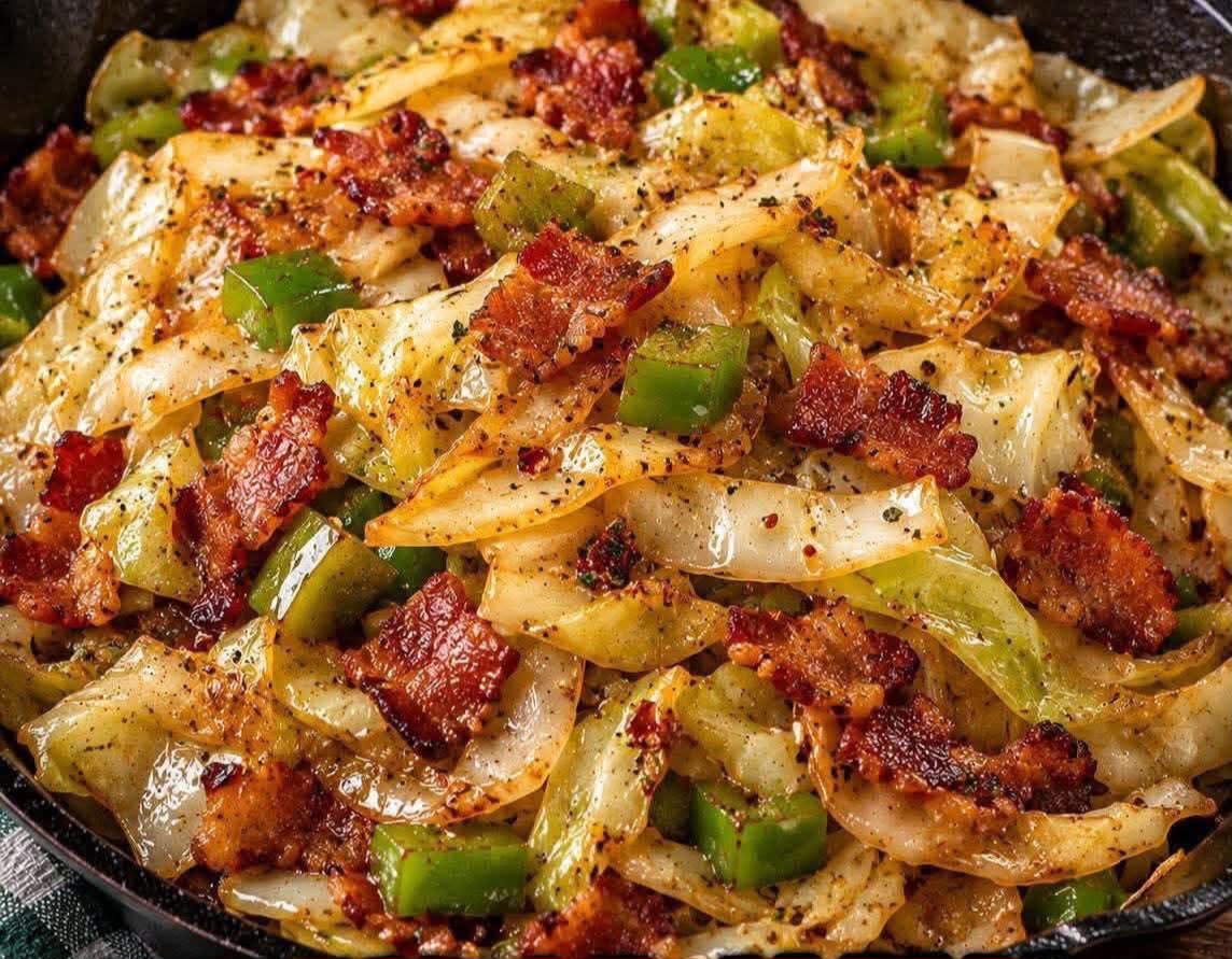 Southern Fried Cabbage with Crispy Bacon