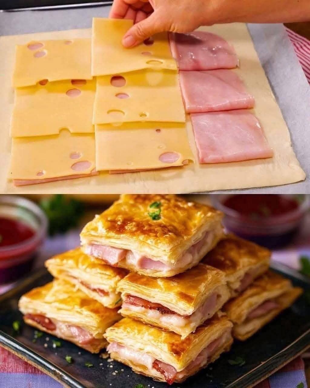 Steamed Rooster & Cheese Puff Pastry Pockets